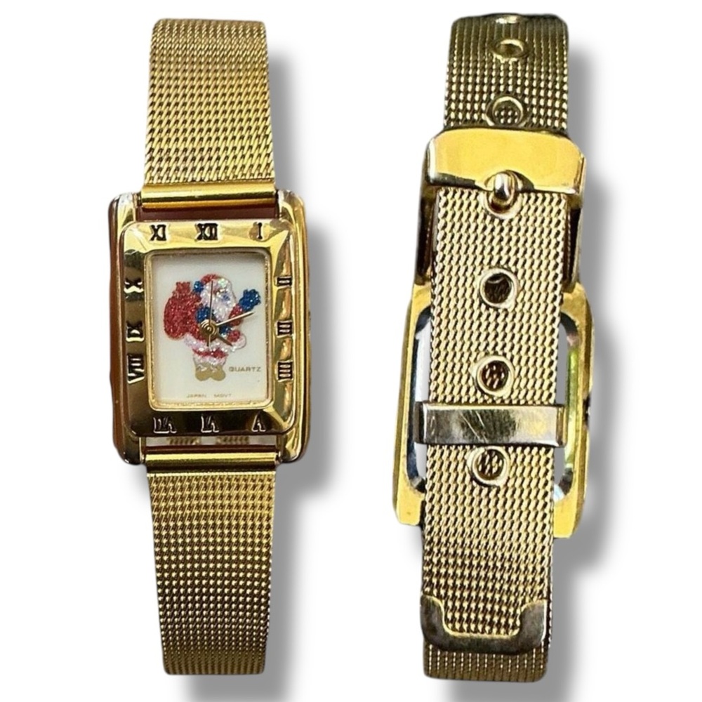Vintage Nelsonic Quartz Gold Toned Santa Claus Watch